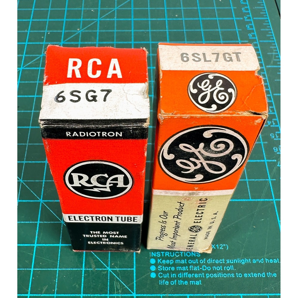 Vintage RCA 6SG7 and GE 6SL7GT Vacuum Tubes Made in USA with Original Boxes